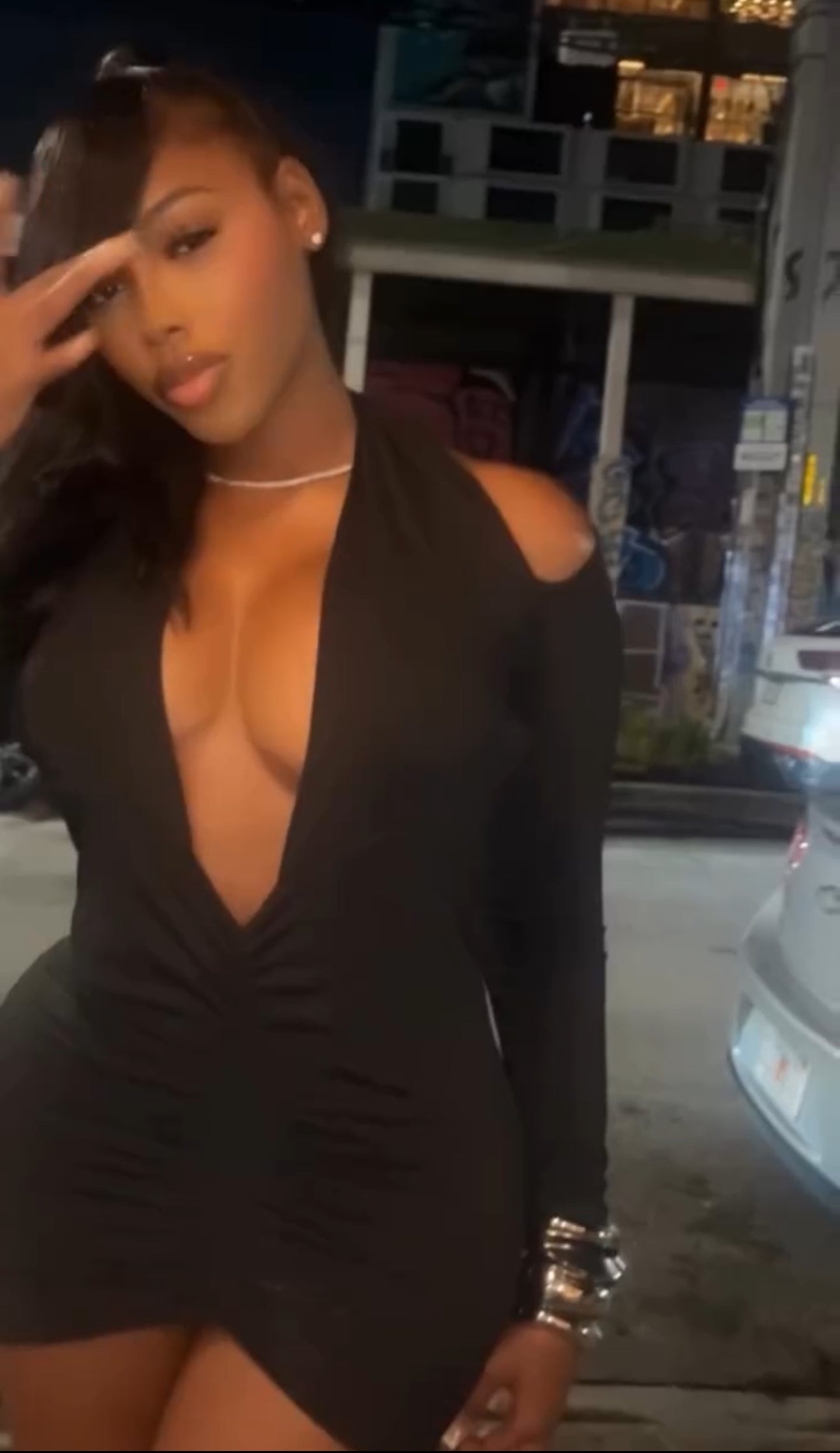 Slit Mini Dress