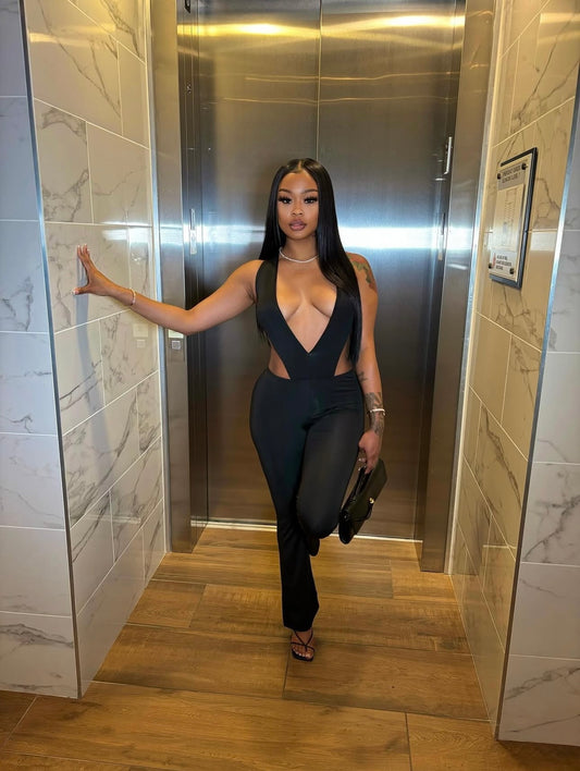 Slit Jumpsuit Set
