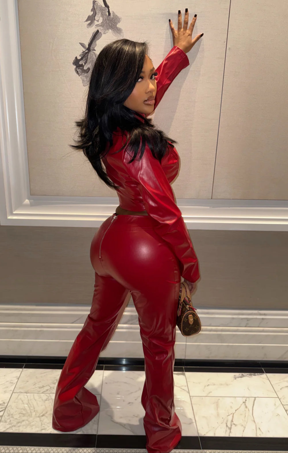 Leather Flare Pant Set