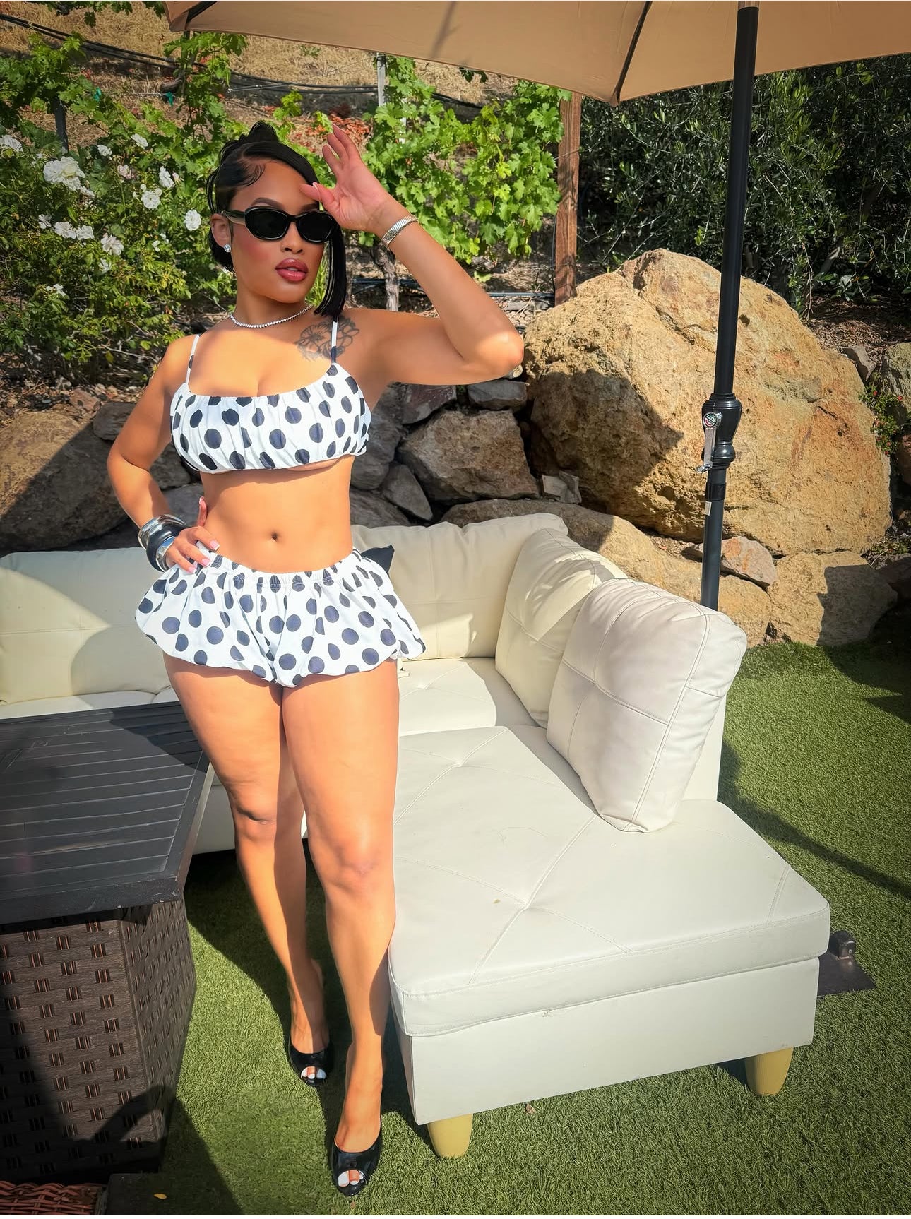 Polka Skirt Set