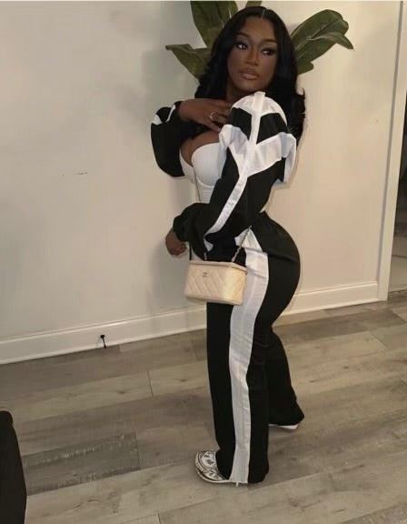 Sporty Windbreaker Set