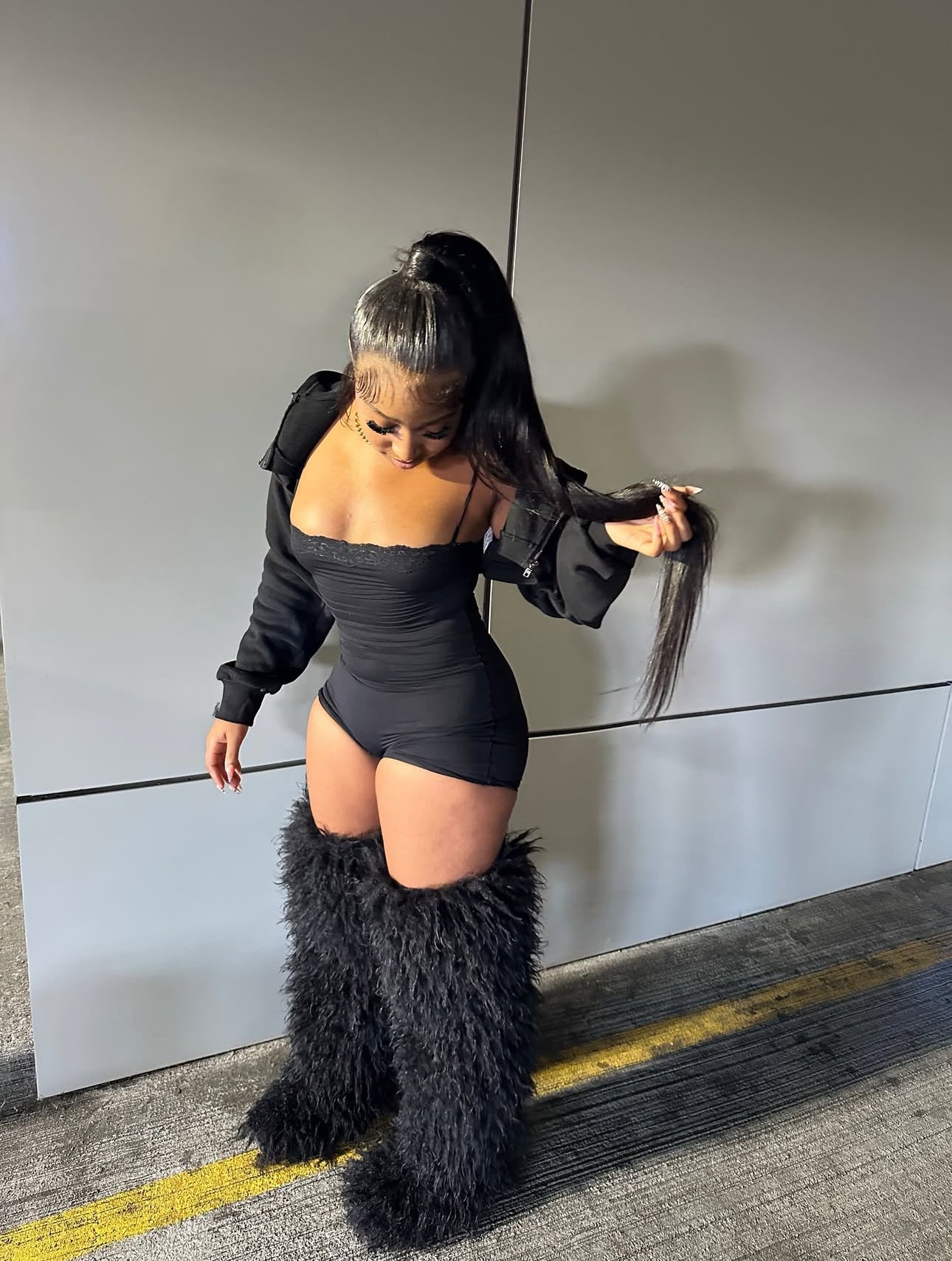 Fluff Thigh High Boots