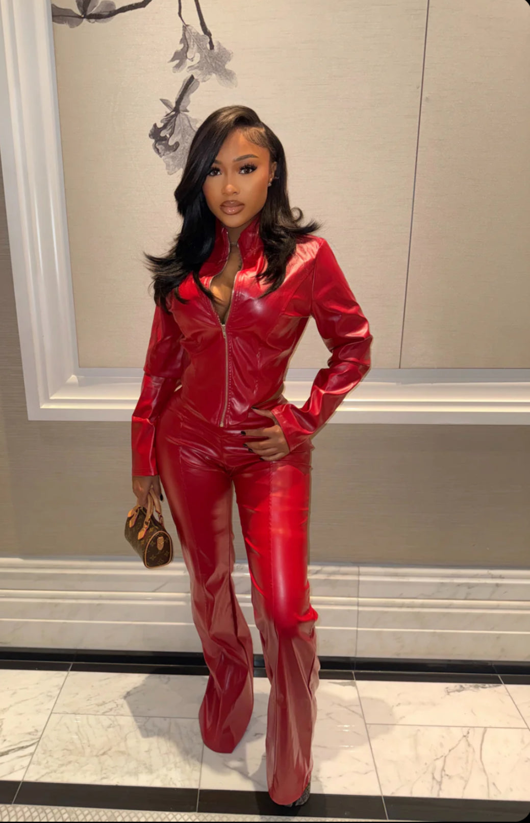 Leather Flare Pant Set