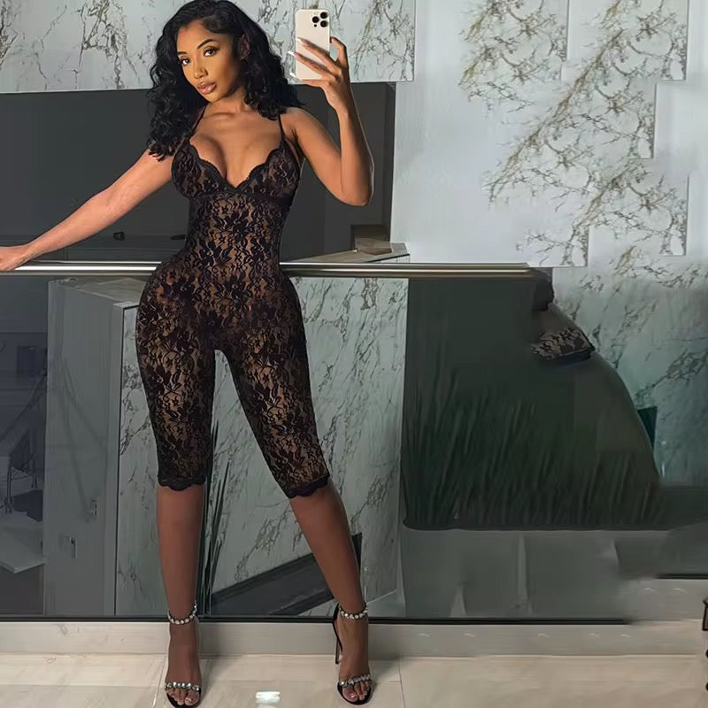 Lace Capri Jumpsuit
