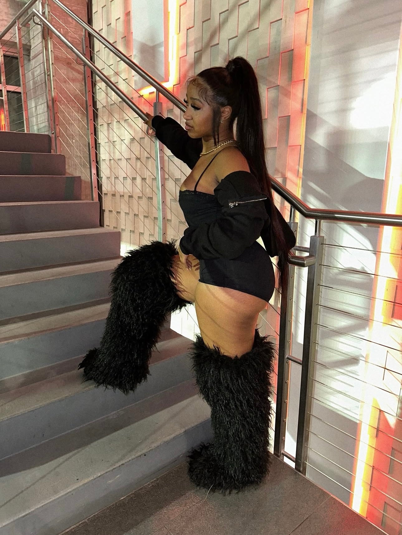 Fluff Thigh High Boots