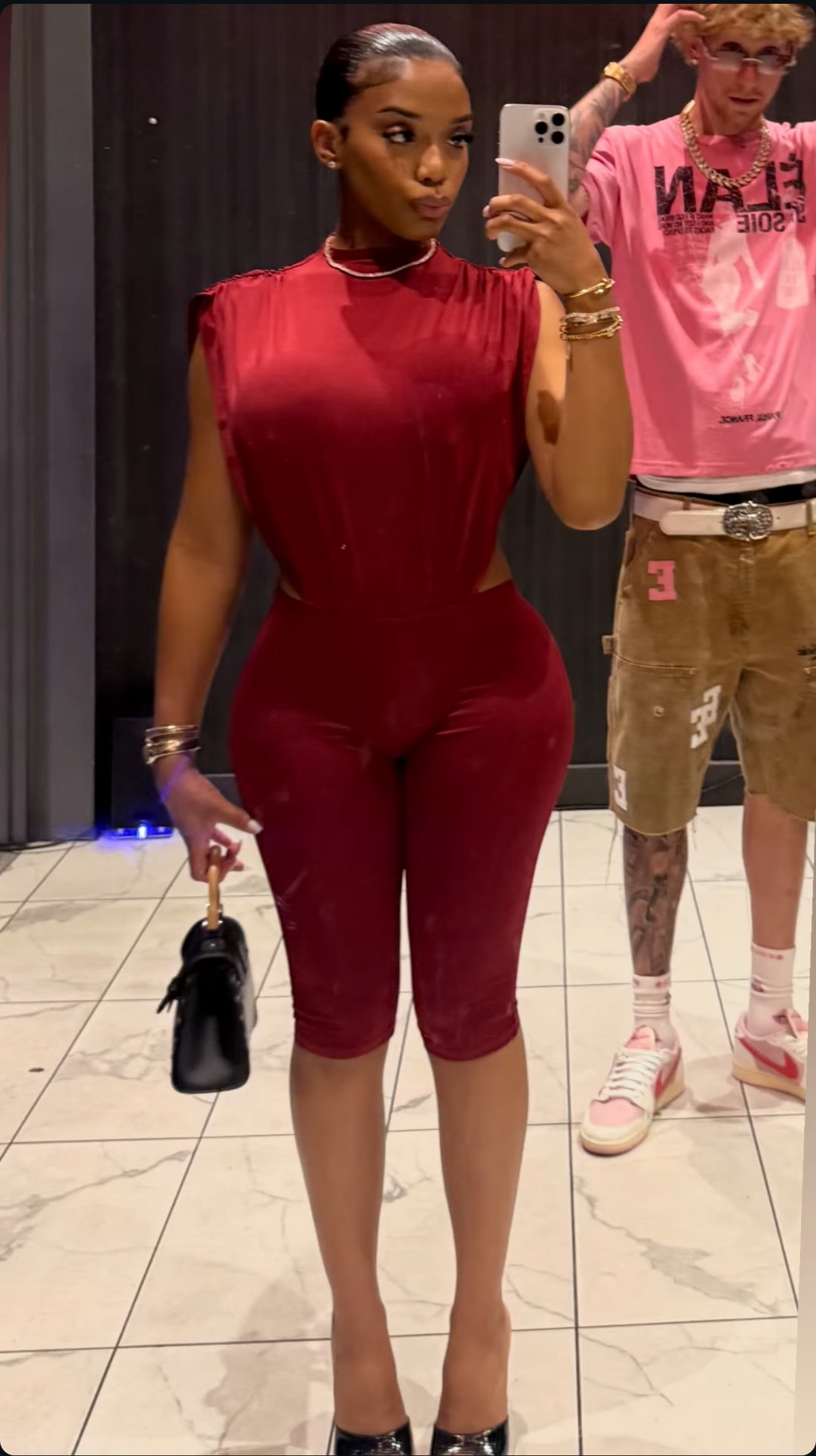 Cherry Slit Capri Set