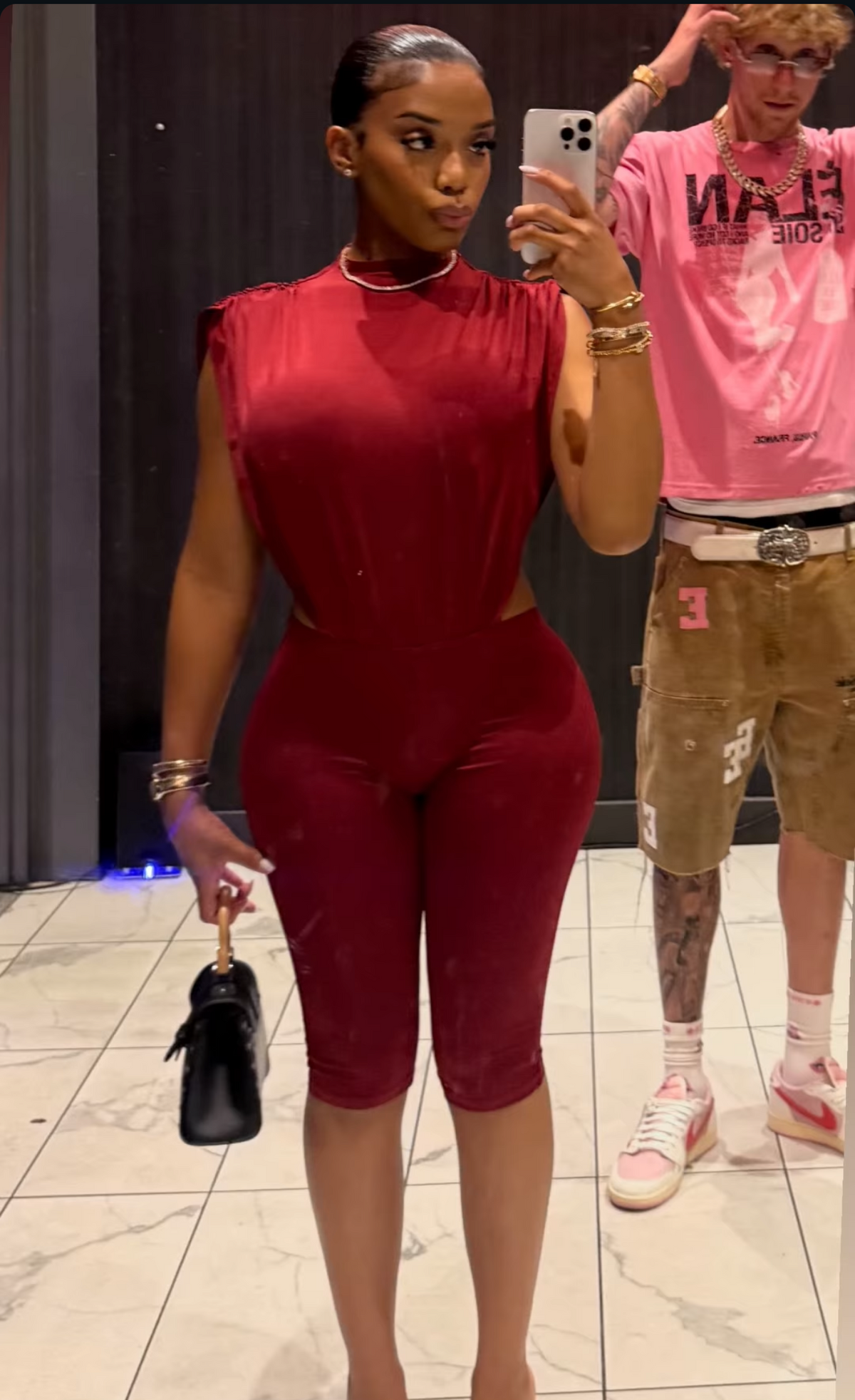 Cherry Slit Capri Set